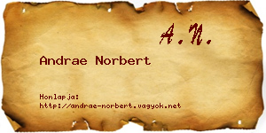 Andrae Norbert névjegykártya